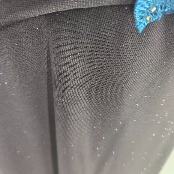 Vintage Speechless Smoky Purple Blue Rosette Shimmer Glitter Y2K Midi Dress - Picture 7 of 15